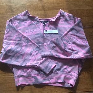 Sanctuary pink camo sweatshirt, size XS